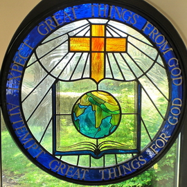 The Carey memorial window at Moulton Baptist Church