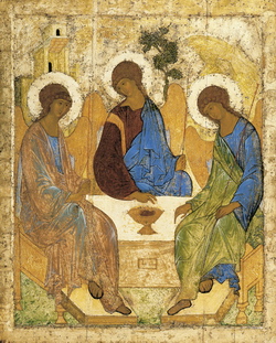 Rublev's icon of the angels at Mamre