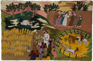 A colourful tapestry by Norma Ulloa. an embroiderer from Copiulemu, to illustrate the theme of WDP 2011